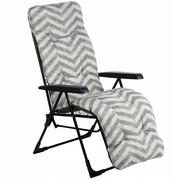 Fotele i krzesła ogrodowe - Fotel Leżak Ogrodowy Plażowy Składany Podnóżek - miniaturka - grafika 1