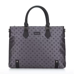 Damska torba na laptopa 12” z żakardu z opaskami ze skóry - Torebki damskie - miniaturka - grafika 1
