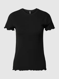T-shirt z prążkowaniem model ‘NICCA’ - Koszulki i topy damskie - miniaturka - grafika 1