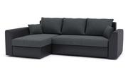 Narożnik Paul 1 z Funkcją Spania Łóżko Rogówka Sofa, Ciemny szary-Czarny