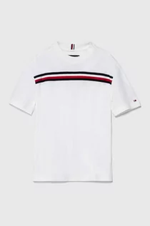 Koszulki dla chłopców - Tommy Hilfiger t-shirt dziecięcy kolor biały wzorzysty - grafika 1