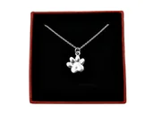 Naszyjniki - Srebrny naszyjnik łapka psa kota + pudełko - miniaturka - grafika 1