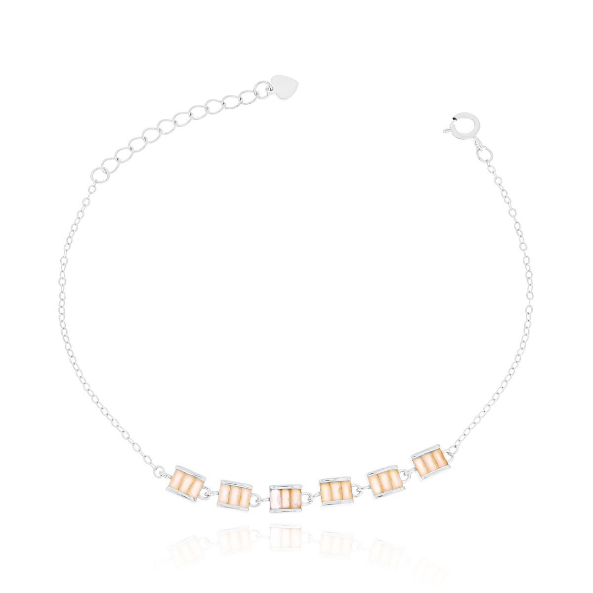 Srebrna bransoletka z różowymi kamieniami pr. 925