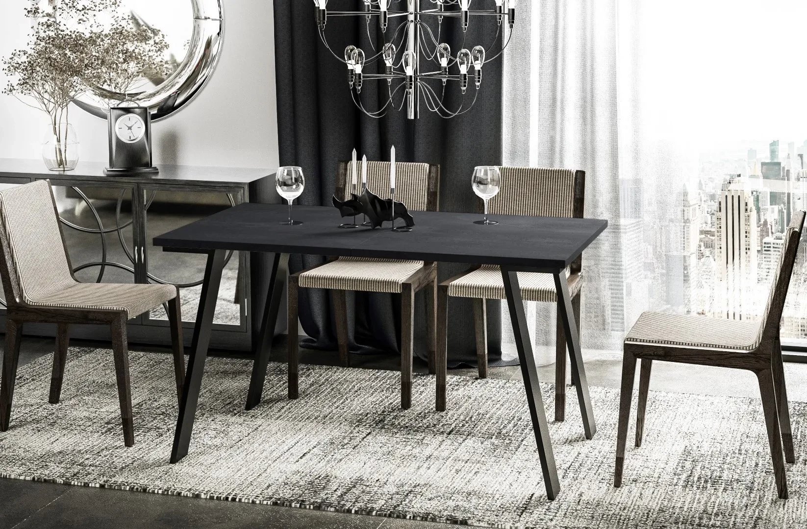 Stół rozkładany LIWIA 130210x80 beton ciemny ENDO