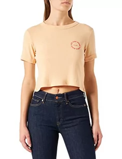 Koszulki i topy damskie - Wrangler Damska koszulka Baby Crop Tee, Apricot Ice, XL - grafika 1