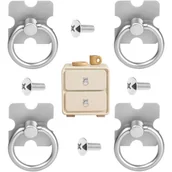 Zawiasy, okucia i inne akcesoria - Zestaw uchwytów do szuflad i pierścieni, zabytkowe uchwyty do szuflad, antyczne uchwyty dekoracyjne, aluminiowe uchwyty do szafek, uchwyt - miniaturka - grafika 1