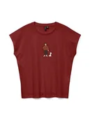 Koszulki i topy damskie - Vero Moda Koszulka w kolorze bordowym - miniaturka - grafika 1