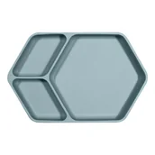 Zestawy naczyń dla dzieci - Niebieski silikonowy talerz dla dzieci 16x25 cm – Kindsgut - miniaturka - grafika 1