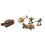 Figurki dla dzieci - Zestaw Żołnierzy Z Czołgiem I Helikopterem - miniaturka - grafika 1