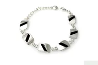 Bransoletki - Bransoletka Styl Klasyczny Srebro I Czerń - miniaturka - grafika 1