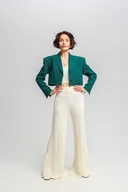 Marynarki i żakiety damskie - Krótka marynarka zielona - miniaturka - grafika 1