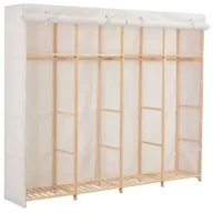 Szafy - Biała duża szafa tekstylna z półkami i drążkiem H2-D18 - miniaturka - grafika 1