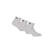 Skarpetki damskie - FILA Fila Skarpety unisex F9300 (3 sztuki) szary szary 39-42 F9300 QUARTER PLAIN SOCKS 400 39/42 - miniaturka - grafika 1