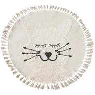 Dywany dla dzieci - Dywan dziecięcy okrągły bawełniany motyw kota ø 120 cm beżowy ETSERI - miniaturka - grafika 1