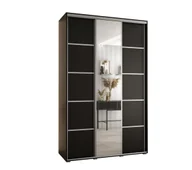 Szafy - Szafa przesuwna wysoka Davos 5 160 gł. 60 czarny + czarny + srebrny - miniaturka - grafika 1