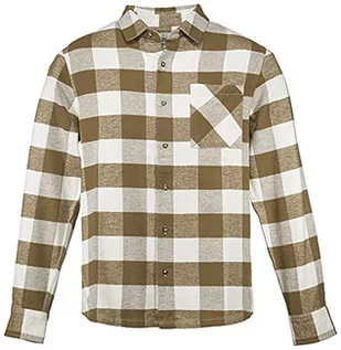 Koszule męskie - Dolomite Męska koszula biznesowa Camisa MS Flanell Check Latte Beige/Oak Brown, XL, Latte beżowy/brązowy, XL - grafika 1