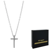 Bransoletki - Łańcuszek srebrny z krzyżykiem srebro 925 - miniaturka - grafika 1