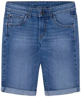 Spodenki damskie - Pepe Jeans Szorty chłopięce Cashed Short, Niebieski (Denim-js4), 8 lat - miniaturka - grafika 1