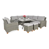 Meble ogrodowe - Narożnik z technorattanu TOLEDO DINING Grey - miniaturka - grafika 1