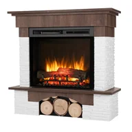 Kominki elektryczne - Warmtec Kominek elektryczny narożny 23" XHD grzewczy LED 1400W dekor orzech pilot Porto - miniaturka - grafika 1