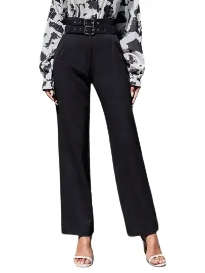 Shein Spodnie Damskie Czarne Eleganckie Proste L Ł6b