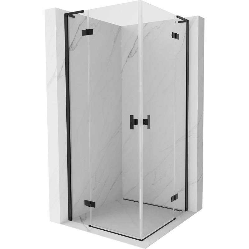 Mexen Mist-H L Duo kabina prysznicowa uchylna 75 x 75 cm, transparent, czarna - 8A5L-075L-075P-70-00
