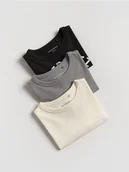 Bluzki dla niemowląt - Reserved - Bawełniany longsleeve 3 pack - czarny - miniaturka - grafika 1