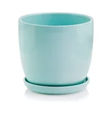 Donice - Okrągła Miętowa Doniczka Do Domu 17X16 Cm - miniaturka - grafika 1