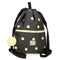 Plecaki - Pepe Jeans Leire Plecak z zamkiem błyskawicznym, czarny, 35 x 46 cm, poliester, czarny/biały, torba na plecak z zamkiem błyskawicznym, czarny/biały, Plecak torba z zamkiem błyskawicznym - miniaturka - grafika 1