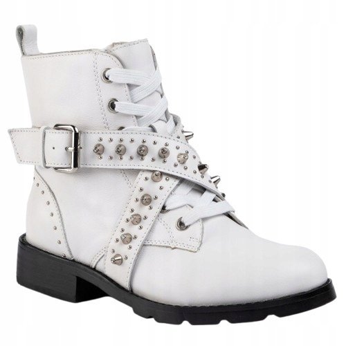 EVA MINGE DAMSKIE BOTKI SKÓRZANE BIAŁE 40 SNW