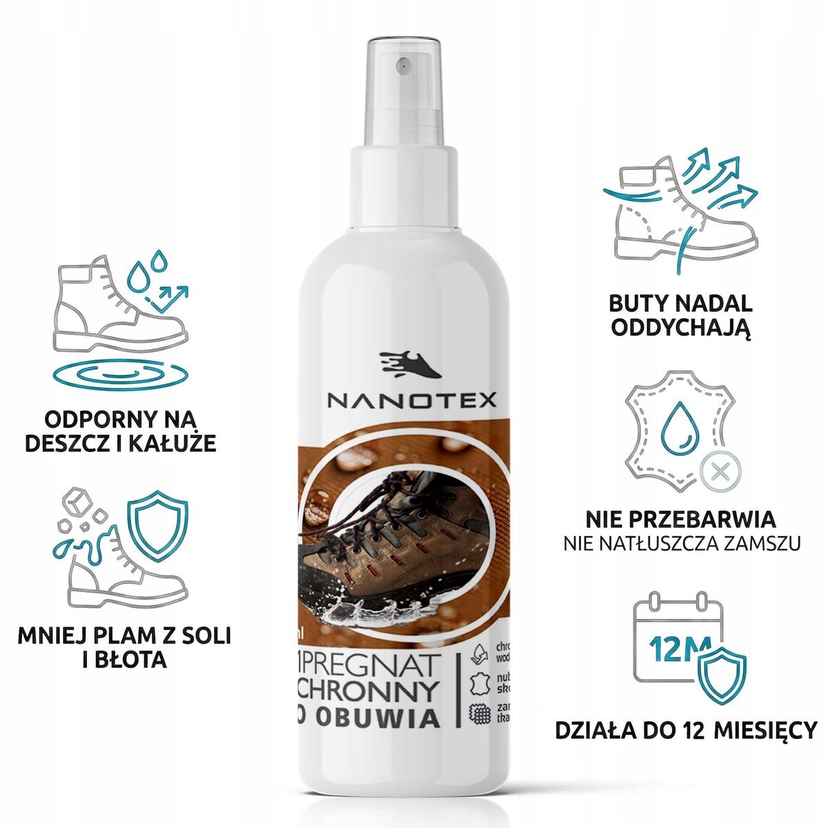 NanoTex impregnat do butów: nubuk, zamsz, skóra, tkaniny 60ml