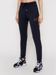 EA7 Emporio Armani Spodnie dresowe 8NTP66 TJ9RZ 1554 Granatowy Regular Fit - Spodnie sportowe damskie - miniaturka - grafika 1