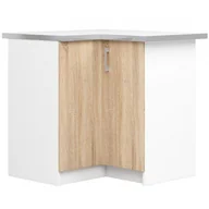 Szafki kuchenne - Szafka kuchenna narożna AKORD S90 z blatem system LIMA Biała 84 cm - 2 drzwi, fronty kolor Dąb Sonoma, mat, 2 półki - 84x44,5x85,5 cm - miniaturka - grafika 1