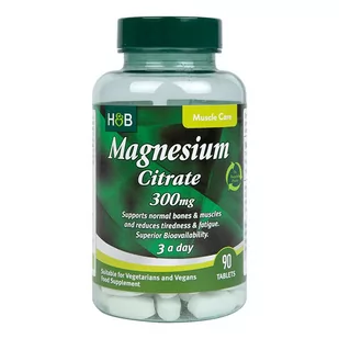 Holland & Barrett - Cytrynian Magnezu, Magnesium Citrate, 300mg, 90 tabletek - Witaminy i minerały - miniaturka - grafika 1