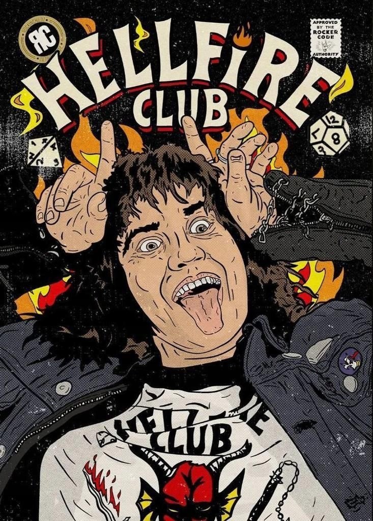PODKŁADKA POD MYSZ Nadruk 22x18 cm Stranger Things 4 Hellfire Club Prezent