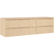 Szafki łazienkowe - Mexen Rivel szafka łazienkowa podumywalkowa 160 cm z blatem, 2 szuflady, ryflowana , dąb - 91A20-16047-2-BFFC81 - miniaturka - grafika 1