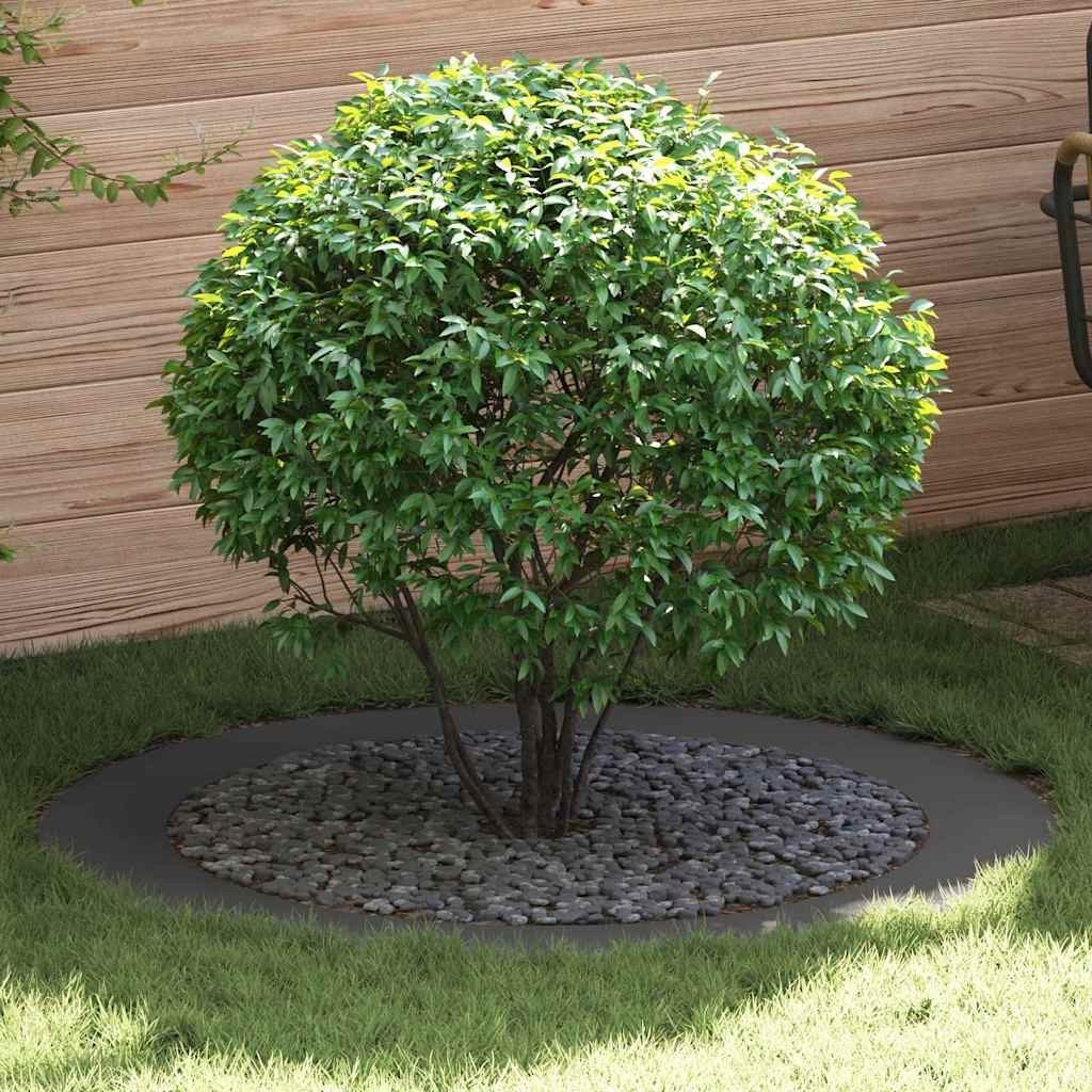 vidaXL Płaski drewniany pierścień , 5 sztuk, czarny, 90/120 cm, stal