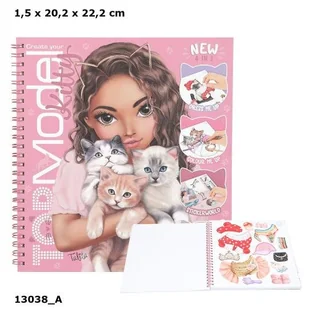 Szkicownik z naklejkami Kitty Top Model - Kolorowanki, wyklejanki - miniaturka - grafika 1