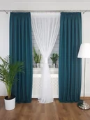 Zasłony - Zasłona gotowa na taśmie- butelkowa zieleń, zasłona dekoracyjna salon - miniaturka - grafika 1