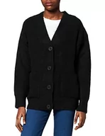 Swetry damskie - NA-KD Damski sweter kardigan oversize, Czarny, 40 - miniaturka - grafika 1