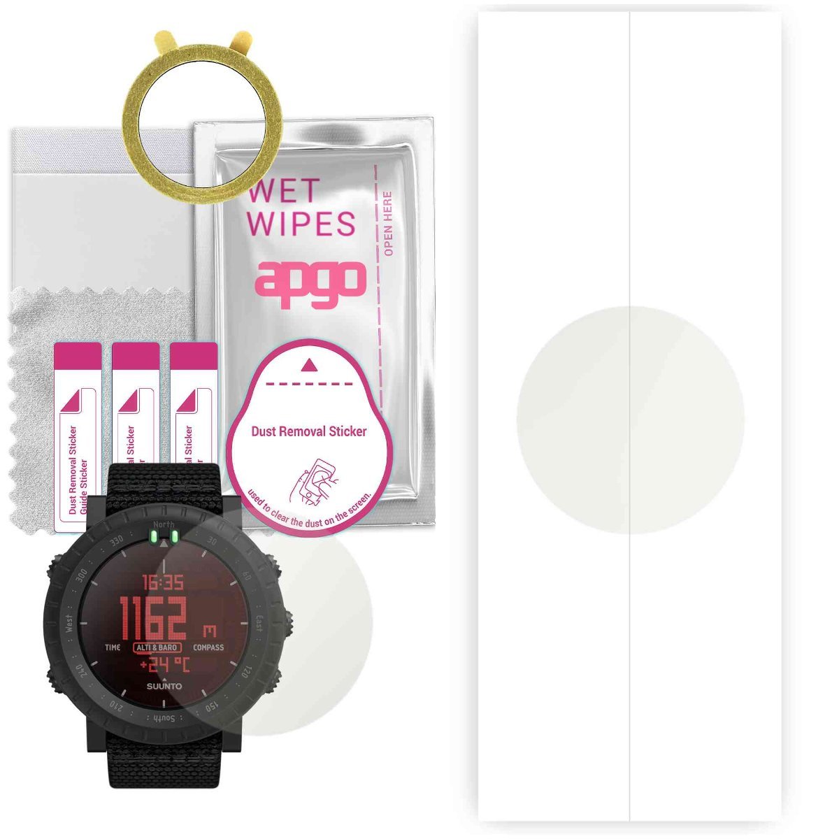 1x Folia hydrożelowa MATOWA do Suunto Core Alpha - apgo Smartwatch Hydrogel MATTE Protection Ochrona na ekran smartwatcha