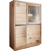 Kredensy - Kredens I Drewniany z Dzikiego Dębu Prawy WZ-0159-5301 WZ-0159 Dąb G+K Meble Dąb Dziki Olejowany, Czarny - miniaturka - grafika 1