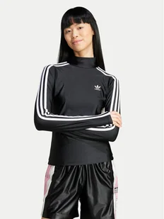 adidas Bluzka adicolor 3-Stripes IZ3200 Czarny Slim Fit - Bluzki damskie - miniaturka - grafika 1