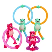 Zabawki sensoryczne - ROZCIĄGAJĄCA żabka SENSORYCZNA ANTYSTRESOWA PRZYSSAWKA RURKI TUBY POP LED - miniaturka - grafika 1