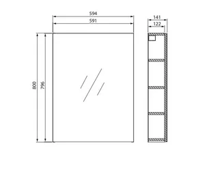 Cersanit City Szafka lustrzana 59,4x14,1x80 cm biała S584-024-DSM - Szafki łazienkowe - miniaturka - grafika 1