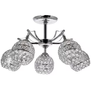 Inne Dekoracyjna LAMPA sufitowa VEN W-N 2891/5 metalowa OPRAWA glamour kule crystal chrom przezroczyste VEN W-N 2891/5 - Lampy sufitowe - miniaturka - grafika 1