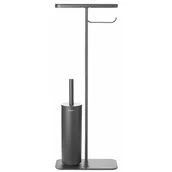 Akcesoria do wc - Brabantia Stojak na papier toaletowy i szczotka do WC MindSet ciemnoszary z półką 303043 - miniaturka - grafika 1