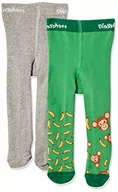 Koszulki i topy damskie - Playshoes Unisex dziecięce AFFE 2-częściowy zestaw rajstop zielono-szarych, normalne - miniaturka - grafika 1