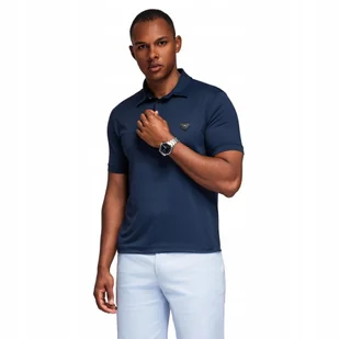 Męska koszulka polo z elastycznej tkaniny - granatowa V3 OM-POSS-0150 r XL - Koszulki męskie Męska koszulka polo z elastycznej tkaniny - granatowa V3 OM-POSS-0150 r XL - Koszulki męskie - miniaturka - grafika 1