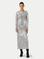 Sukienki - Noisy May Sukienka koktajlowa Lucia 27031914 Srebrny Regular Fit - miniaturka - grafika 1